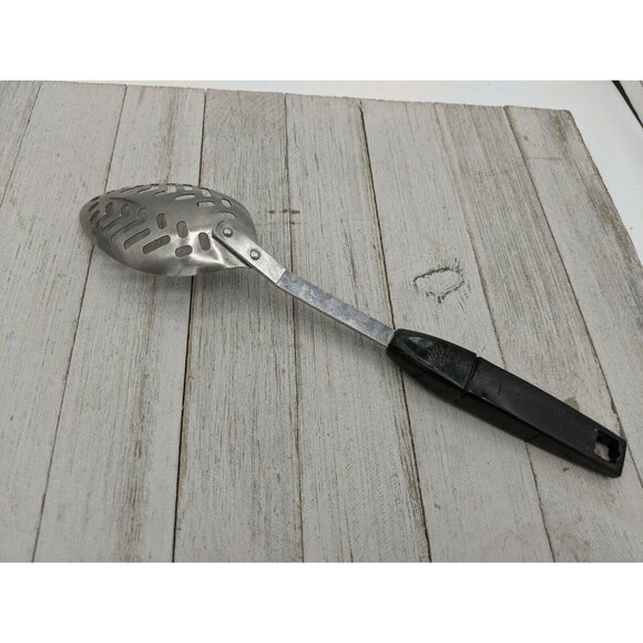Star Stainless Serving Slotted Spoon  11 1/2" Vintage Black Handle - Picture 5 of 7